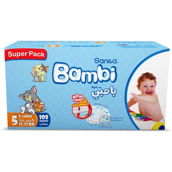 سانيتا بامبي عبوة سوبر حفاضات للأطفال