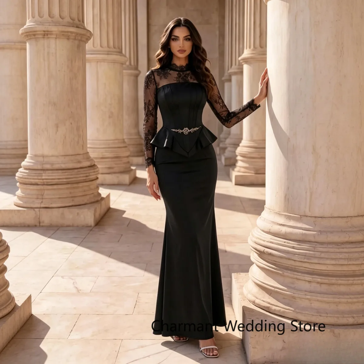فستان سهرة أسود فاخر – دا...